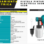 PISTOLA PINTAR ELECTRICA 800ML 450W TOTA